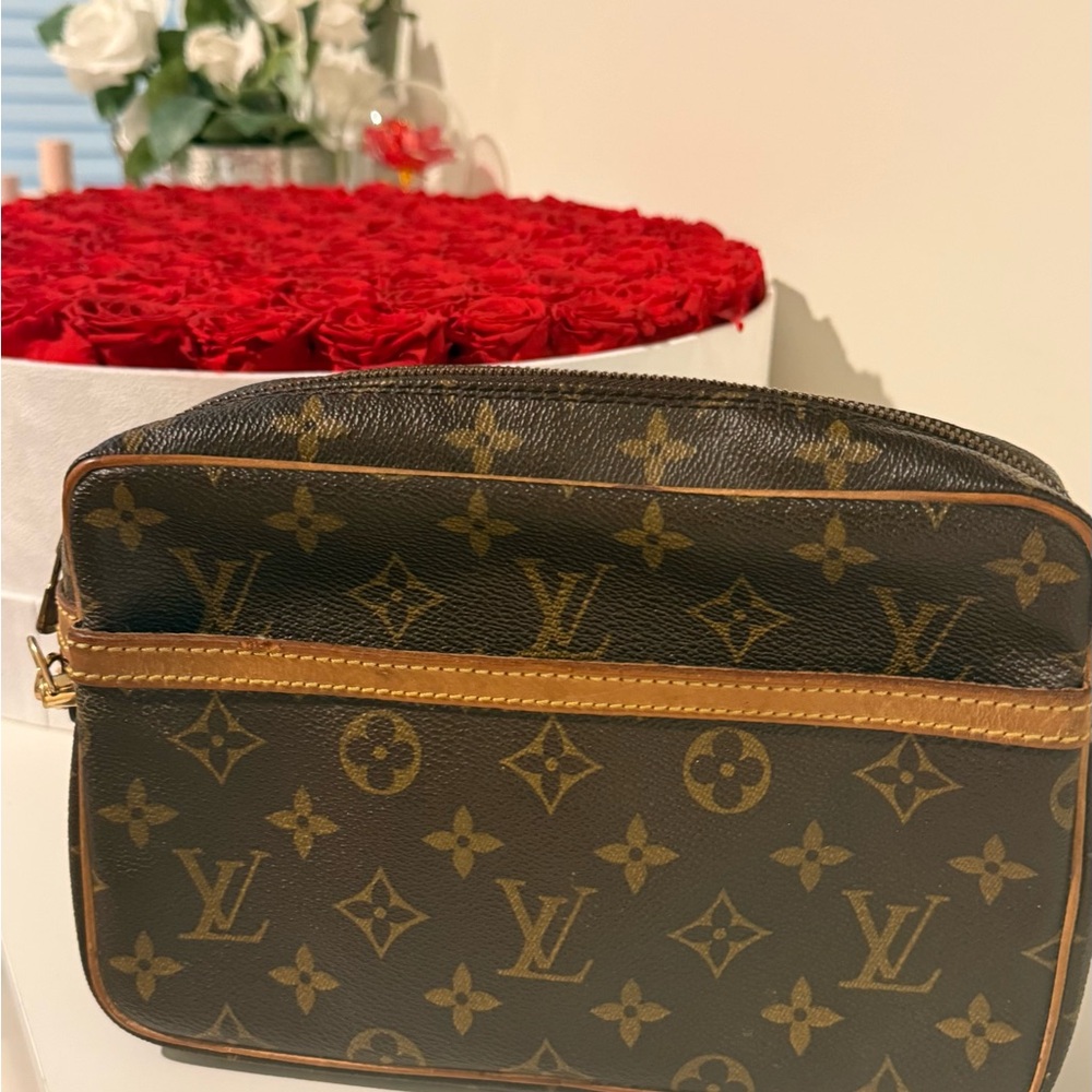 Louis Vuitton Monogram Canvas Toiletry Pouch in Brown and Tan